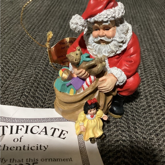 1998 Ashton Drake Santa Heirloom Christmas Ornament “ This Teddy’s Just Right” - Picture 2 of 5